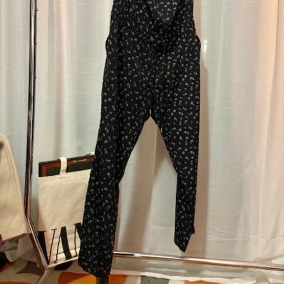 Express Black Floral Strapless Tube-Top Jumpsuit - Picture 2 of 3